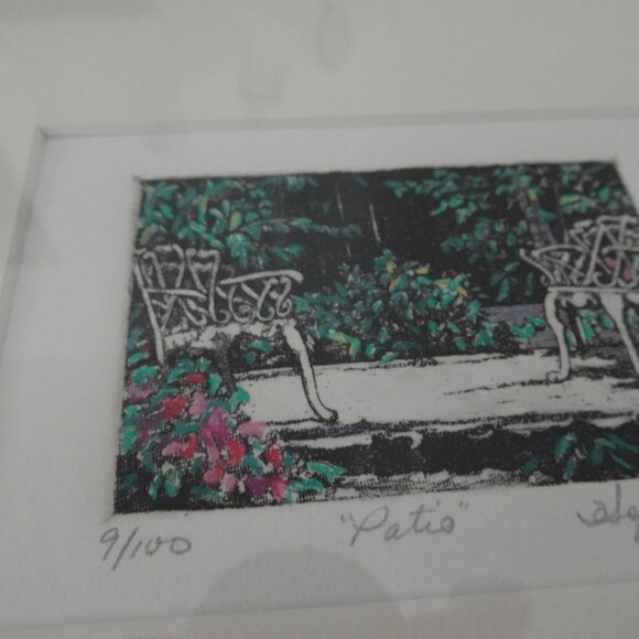 Hope Barton "Patio" Print Miniature Outdoor Landscape Cottage Signed Numbered - Picture 5 of 10